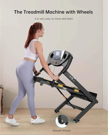 Treadmill with Incline Folding with 12 Level Automatic Incline 2.5Hp Power 8.5Mhp Speed Running Machine 15 Preset Training Program Electric Treadmill for Home Use