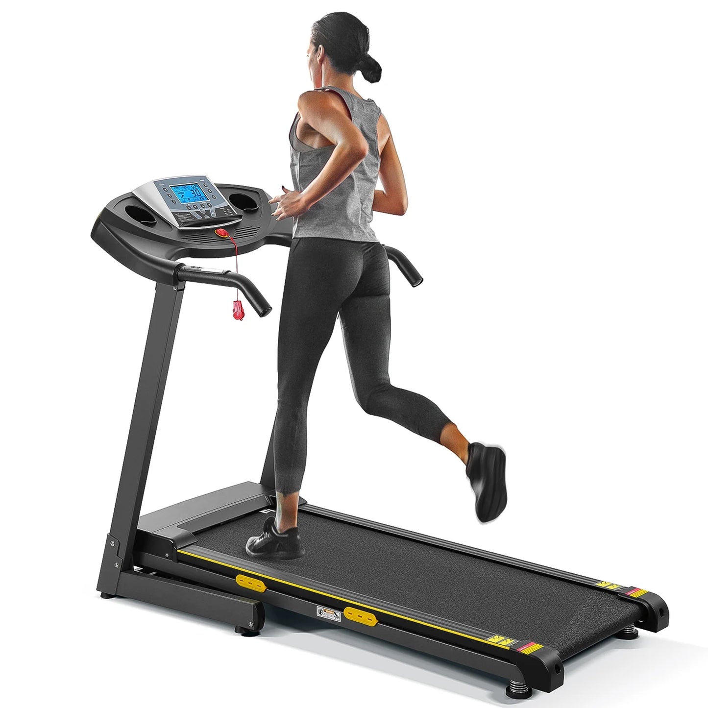 Treadmill with Incline Folding with 12 Level Automatic Incline 2.5Hp Power 8.5Mhp Speed Running Machine 15 Preset Training Program Electric Treadmill for Home Use